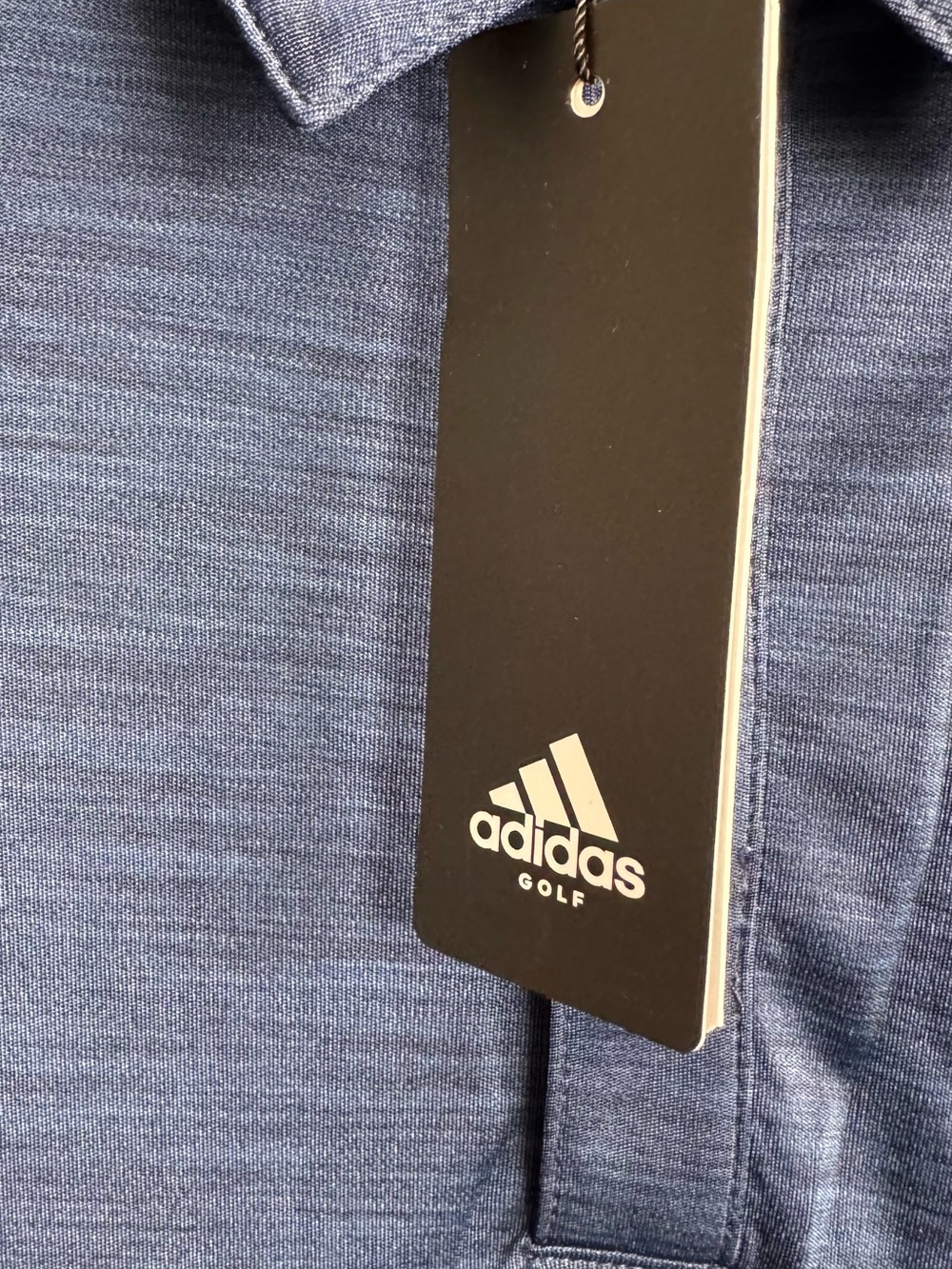 Adidas Men’s A402 Striped Golf Polo Collegiate Navy Melange Shirt NWT Size M - Picture 4 of 12